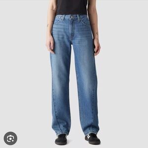 Levi's Women’s Mid-Rise 94’s Baggy Straight Leg Blue Denim Jeans